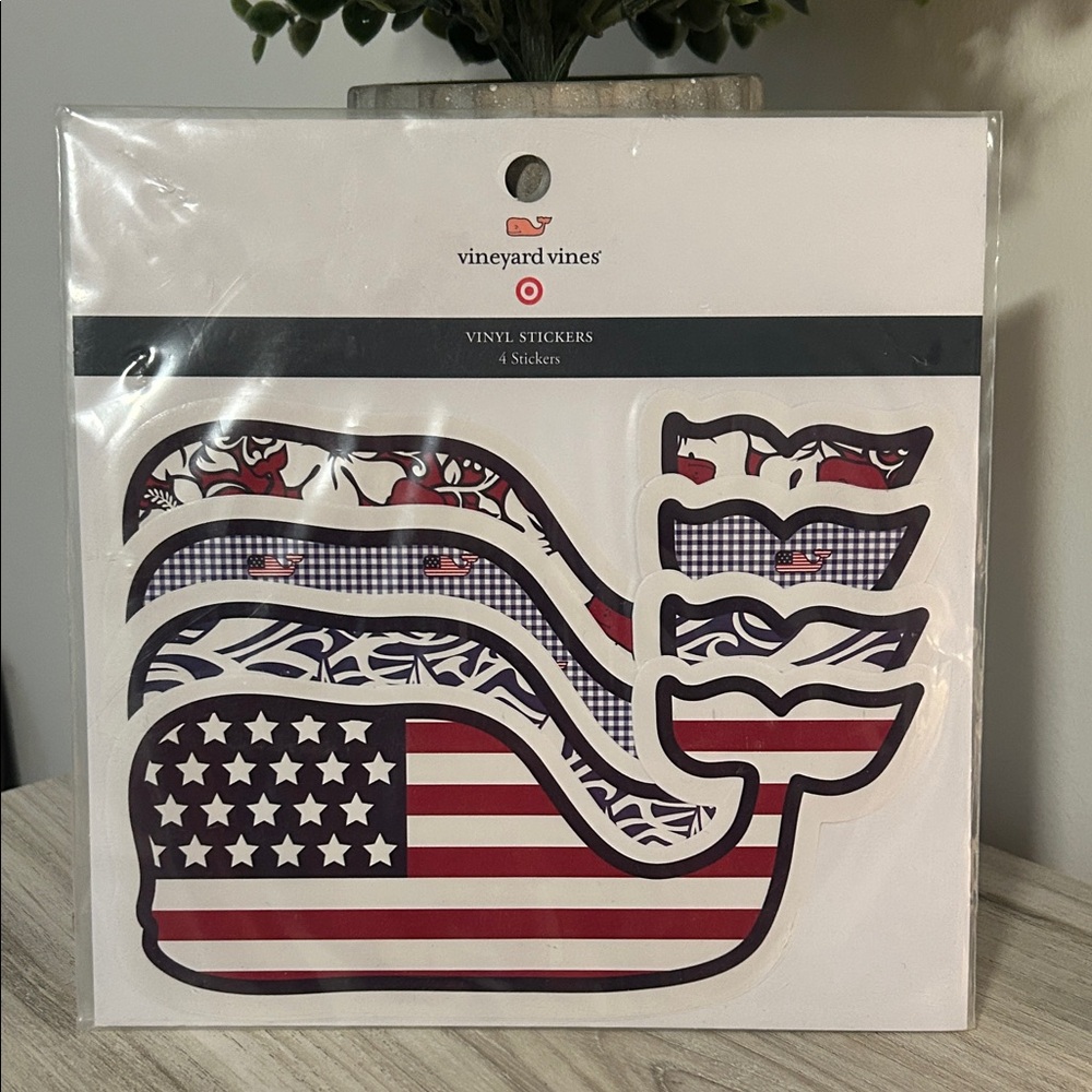 Vineyard Vines Patriotic Whale Vinyl Stickers